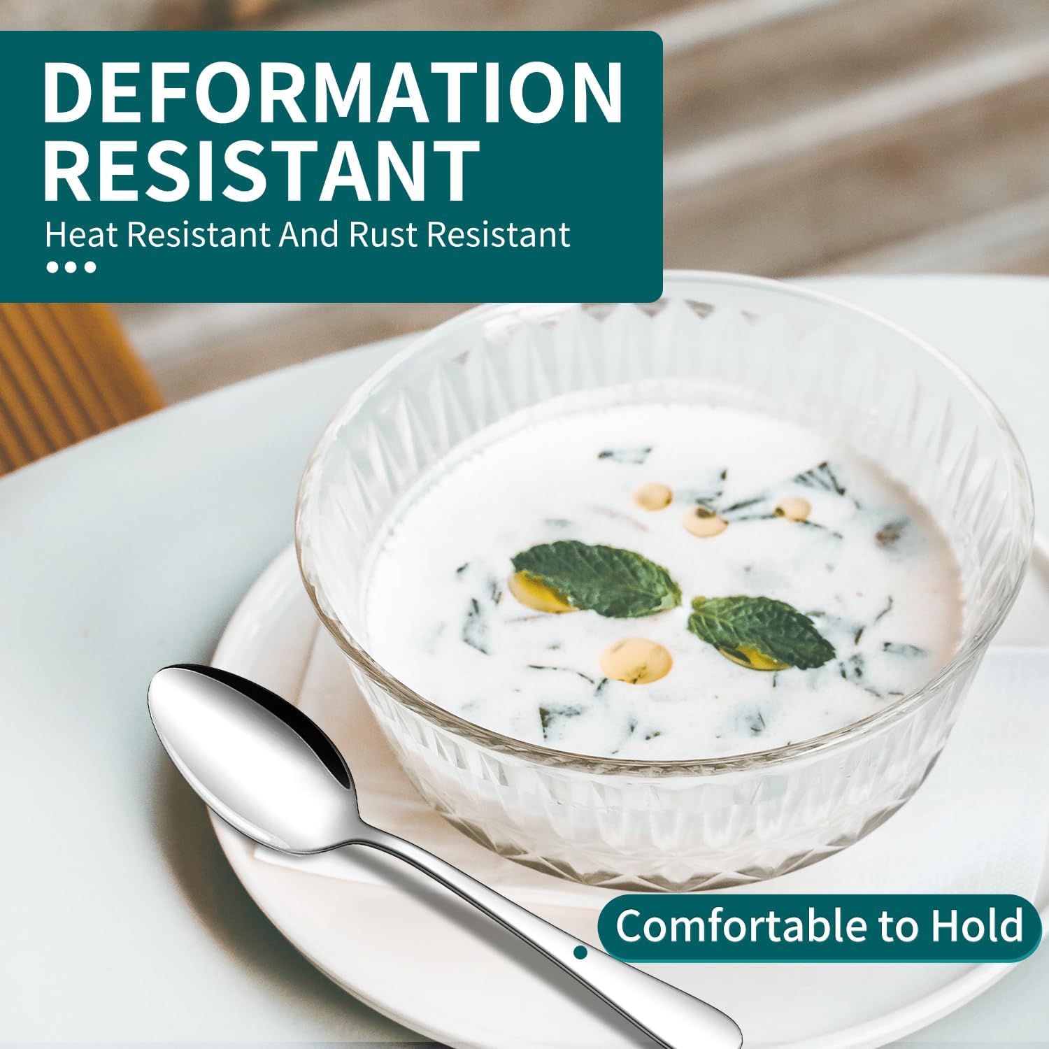 20 Piece Silverware Set, ENLOY Stainless Steel Flatware Cutlery Set, Kitchen Utensil Set Service for 4, Include Knife Fork Spoon, Mirror Polished, Dishwasher Safe - Image 5